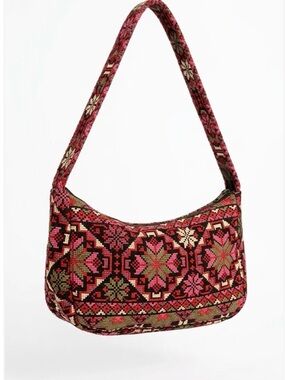 Deerah Handwoven Floral Pink Pattern Shoulder Bag